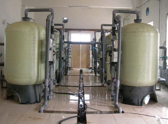 0.6Mpa FRP Water Softener System , 2000 L/H Automatic Control Water Softener Plant